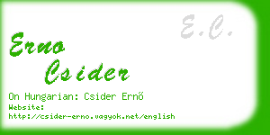 erno csider business card